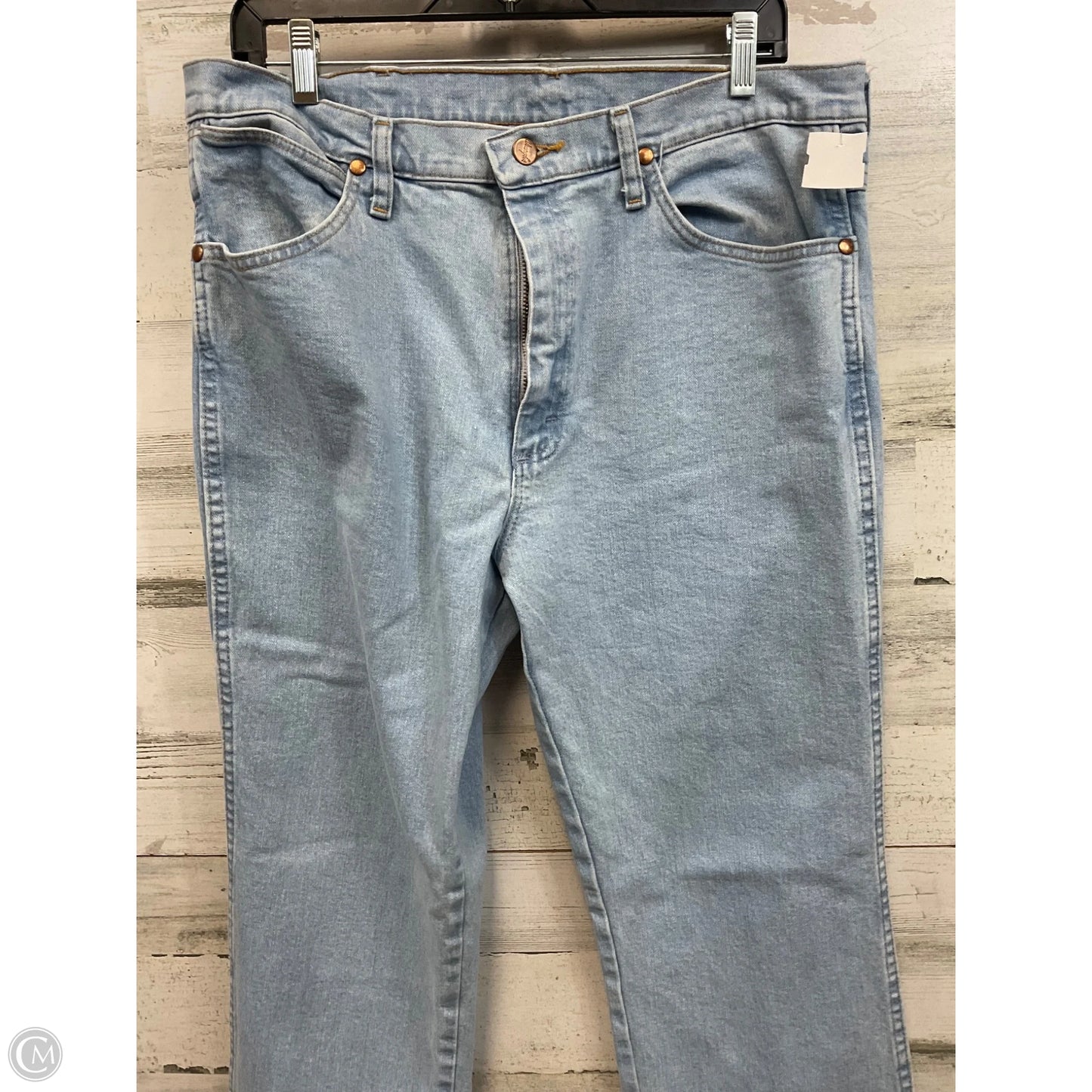 Jeans Straight By Wrangler In Blue Denim, Size: 18