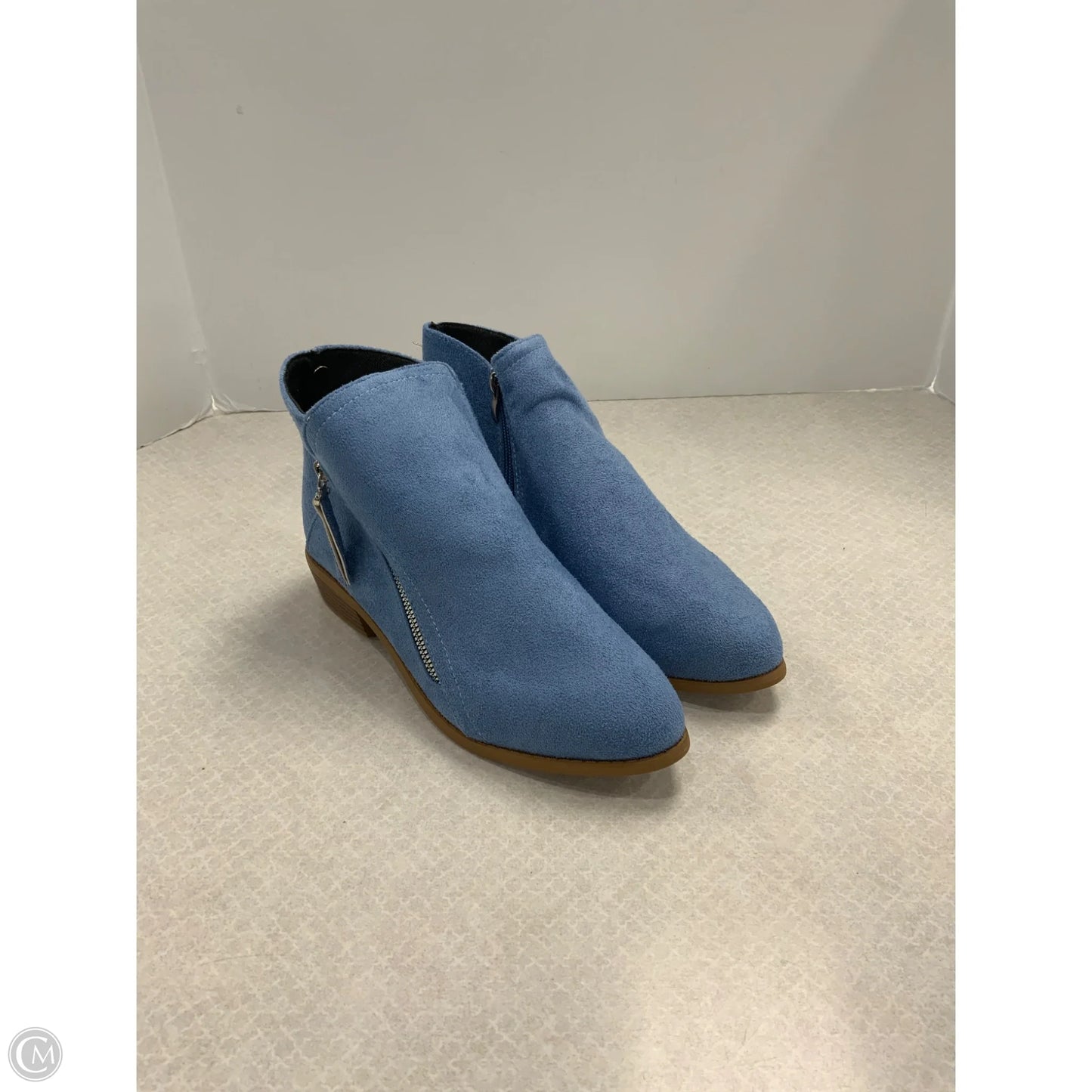 Boots Ankle Flats By Cme In Blue, Size: 10