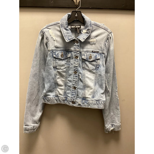 Jacket Denim By Dkny In Blue Denim, Size: L