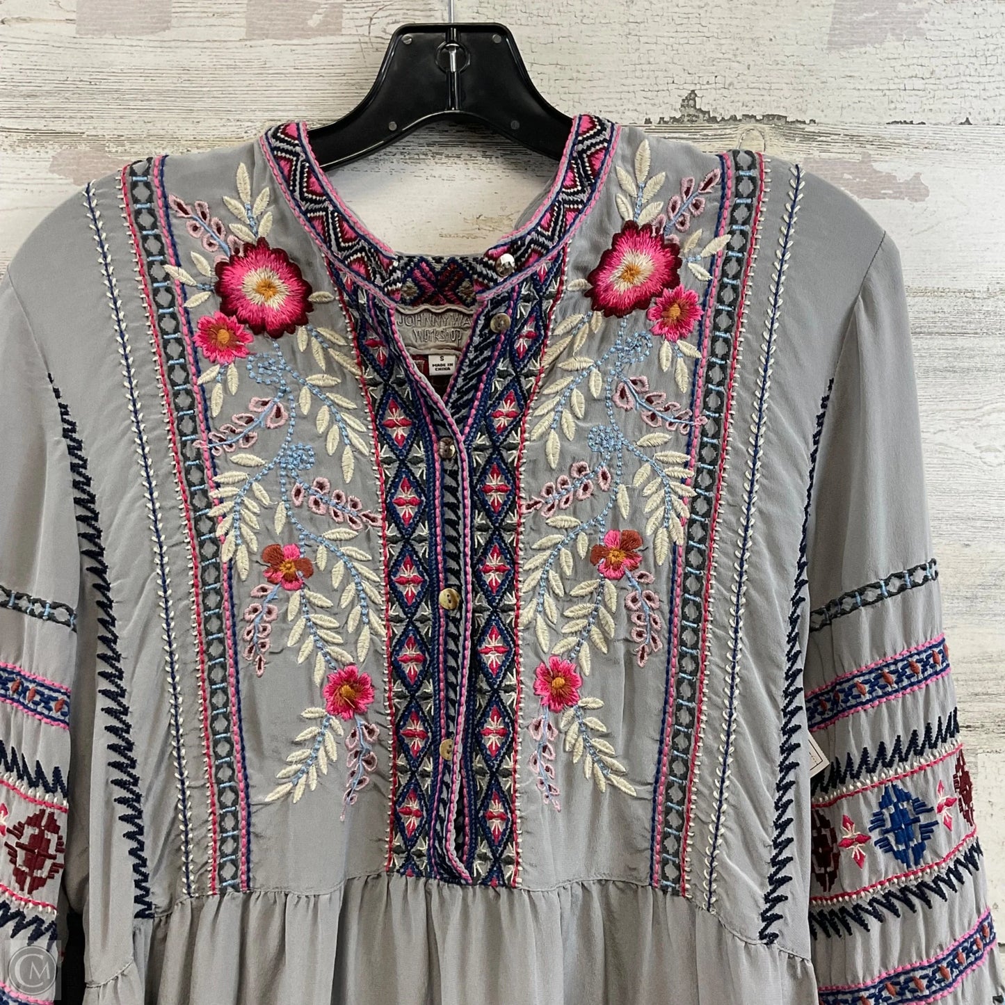 Dress Casual Short By Johnny Was In Grey, Size: S