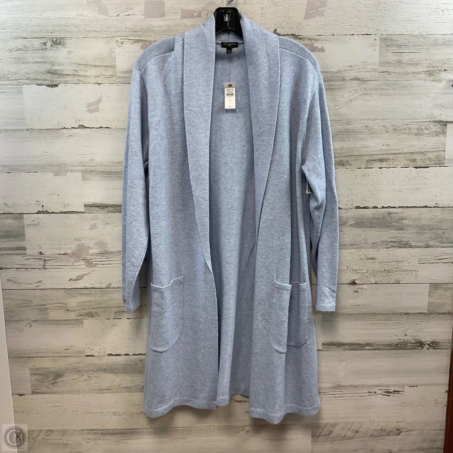 Sweater Cardigan By Talbots In Blue, Size: 1x