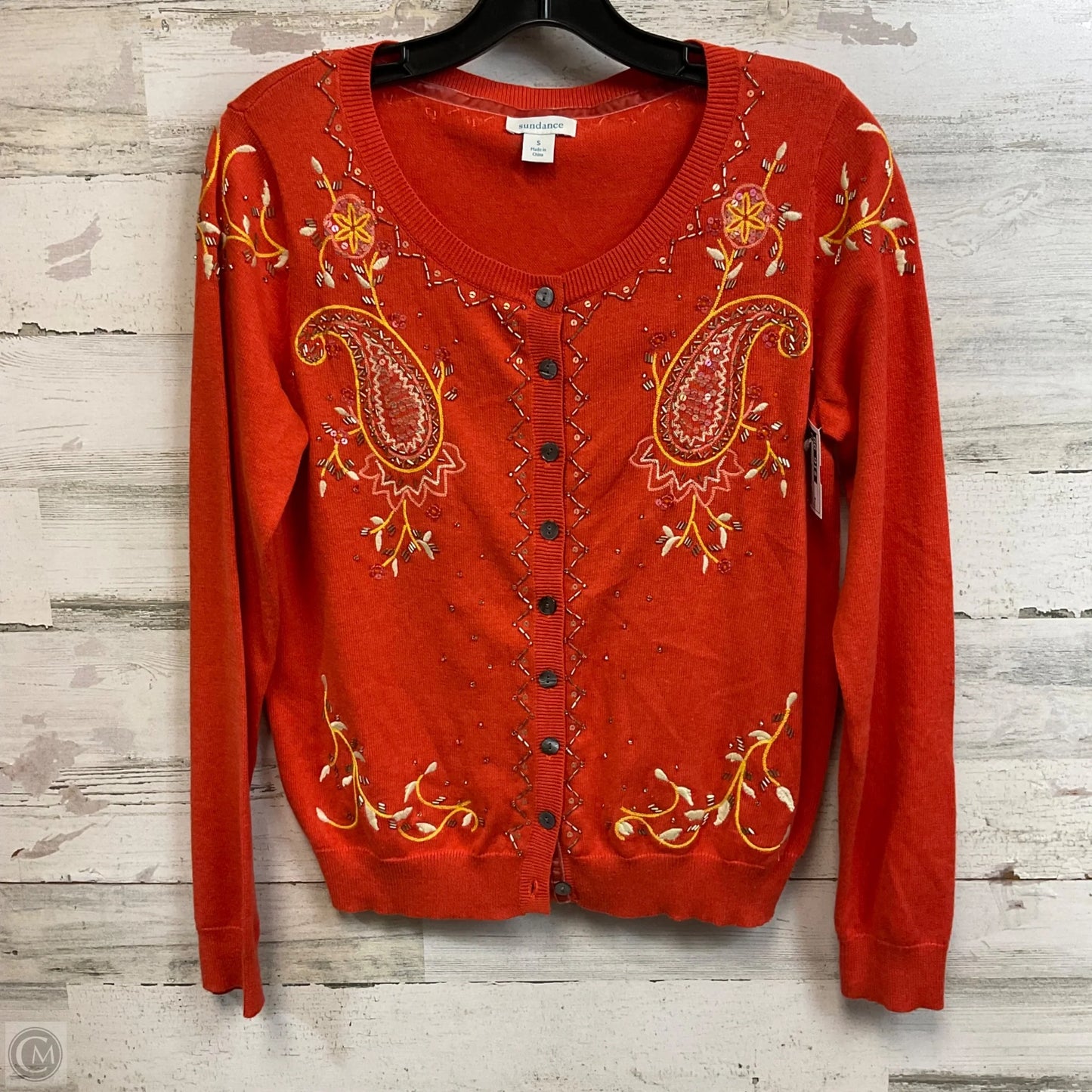 Sweater Cardigan By Sundance In Orange, Size: S