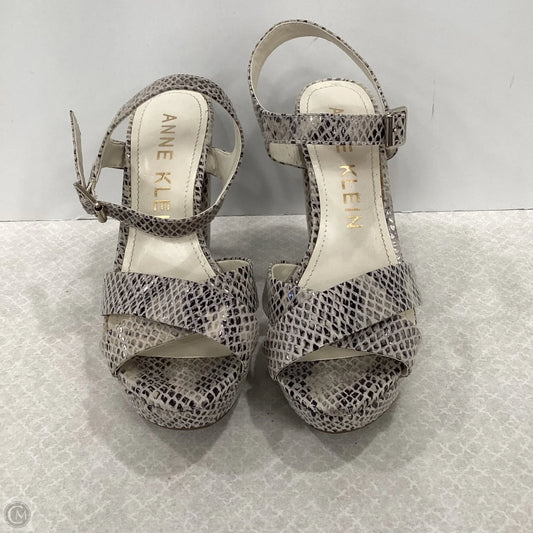 Sandals Heels Block By Anne Klein In Animal Print, Size: 7.5