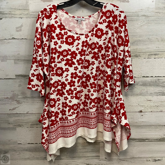 Top Long Sleeve By Cj Banks In Red, Size: 3x
