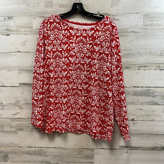 Top Long Sleeve By Talbots In Red, Size: 2x