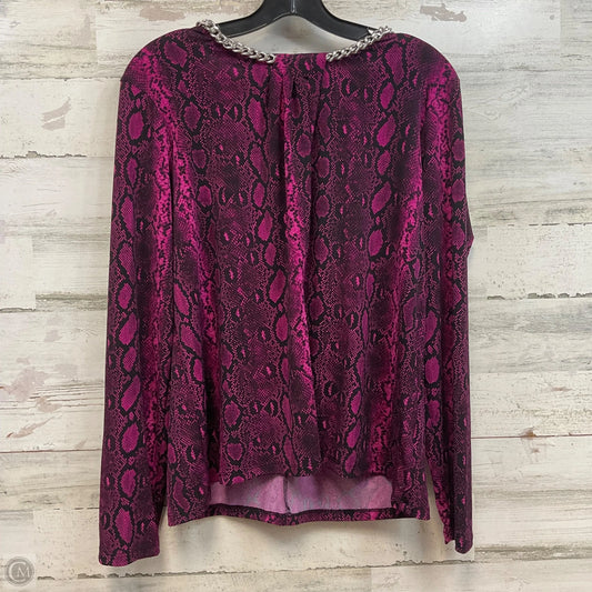 Blouse Long Sleeve By Michael By Michael Kors In Purple, Size: Xl