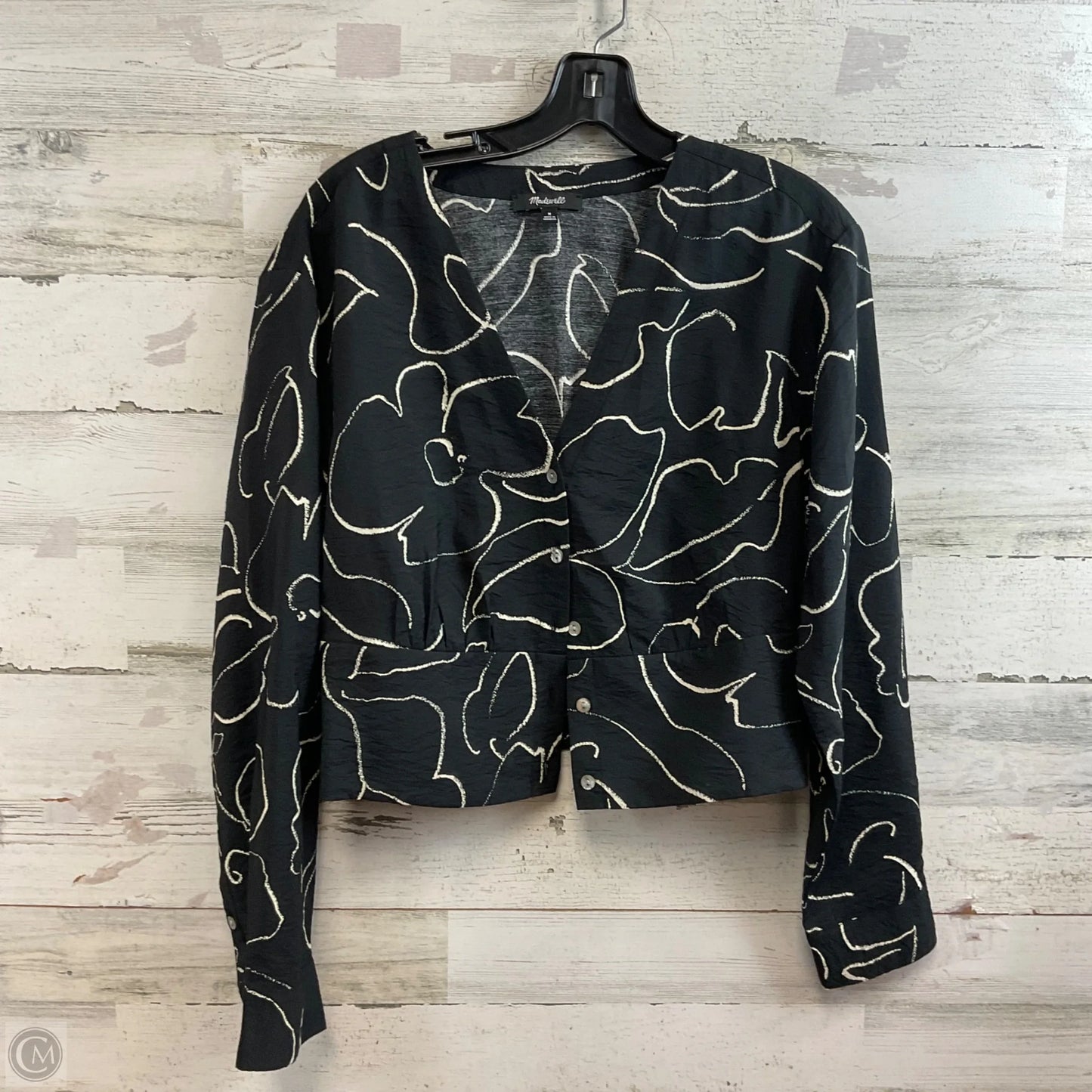 Blouse Long Sleeve By Madewell In Black, Size: M