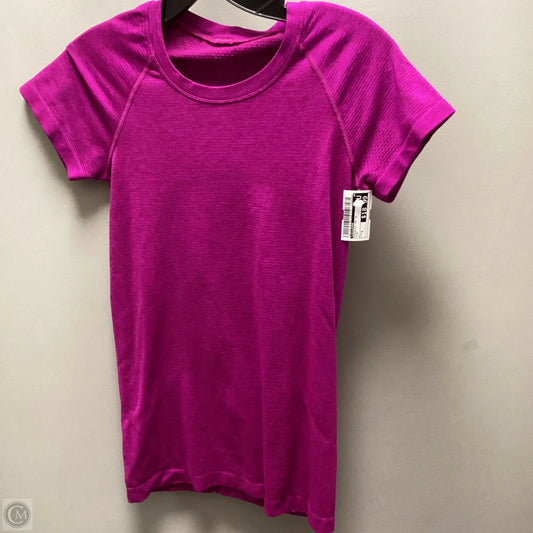 Athletic Top Short Sleeve By Lululemon In Pink, Size: S