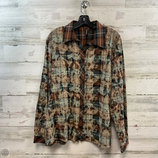 Blouse Long Sleeve By Ethyl In Brown, Size: M