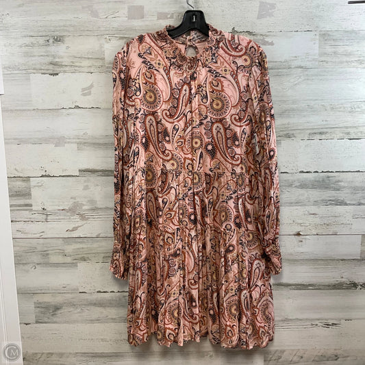 Dress Casual Short By Anthropologie In Peach, Size: L