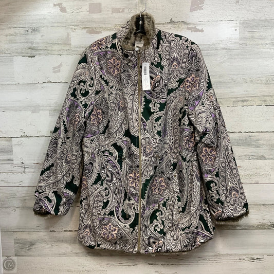 Coat Faux Fur & Sherpa By Chicos In Animal Print, Size: M