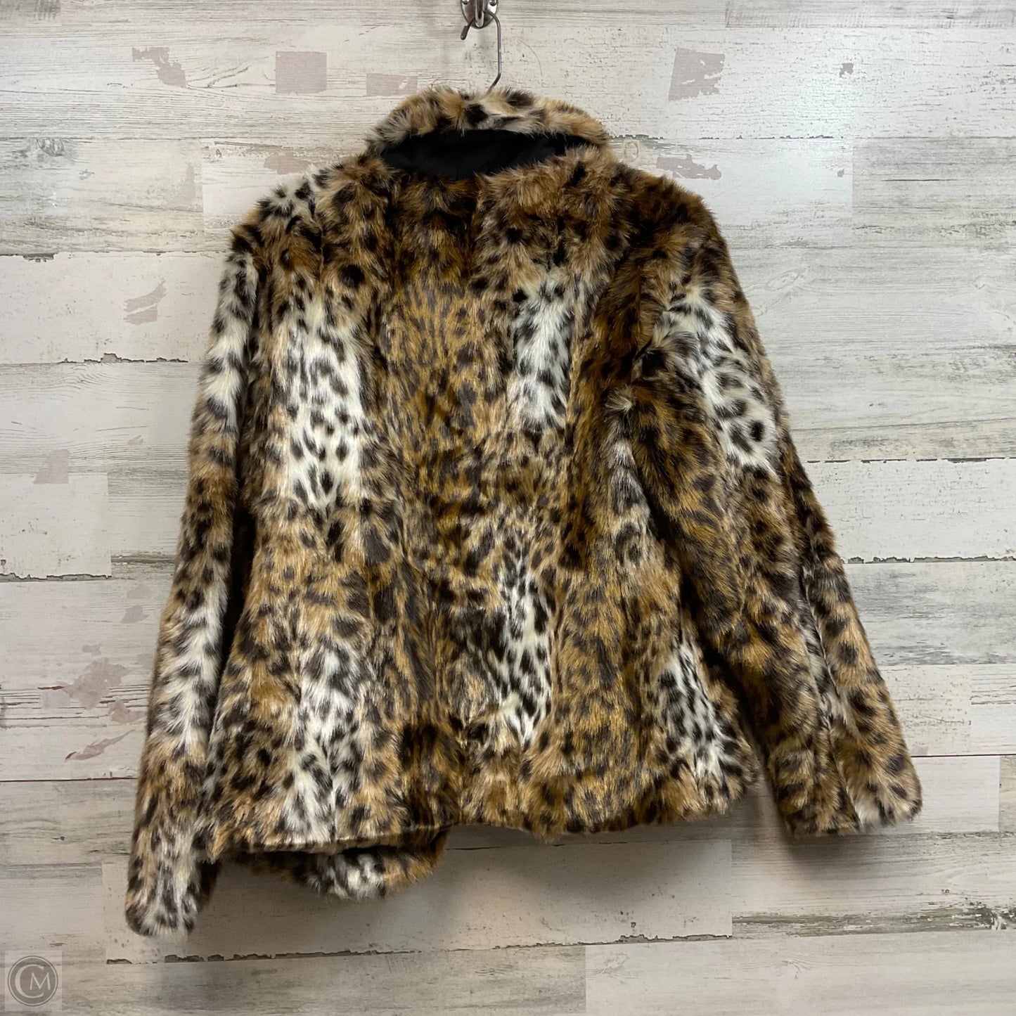 Coat Faux Fur & Sherpa By Chicos In Animal Print, Size: M
