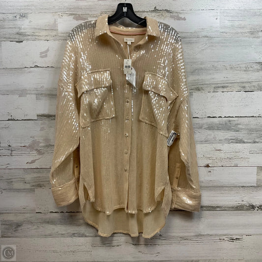 Top Long Sleeve By Pilcro In Brown, Size: M