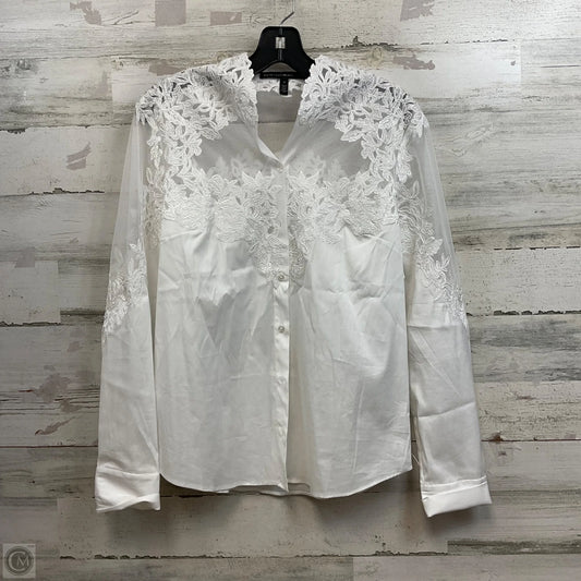 Blouse Long Sleeve By White House Black Market In White, Size: S