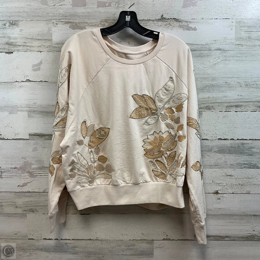 Sweatshirt Crewneck By Anthropologie In Cream, Size: L