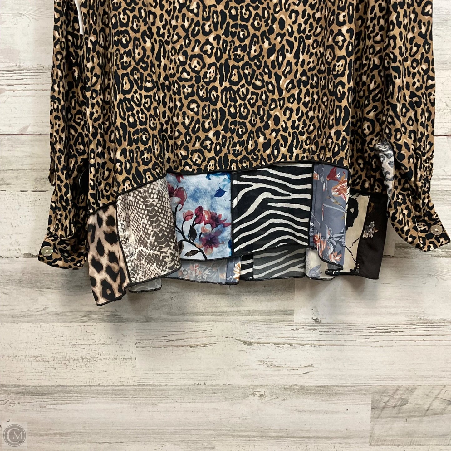 Blouse Long Sleeve By John Mark In Animal Print, Size: 2x