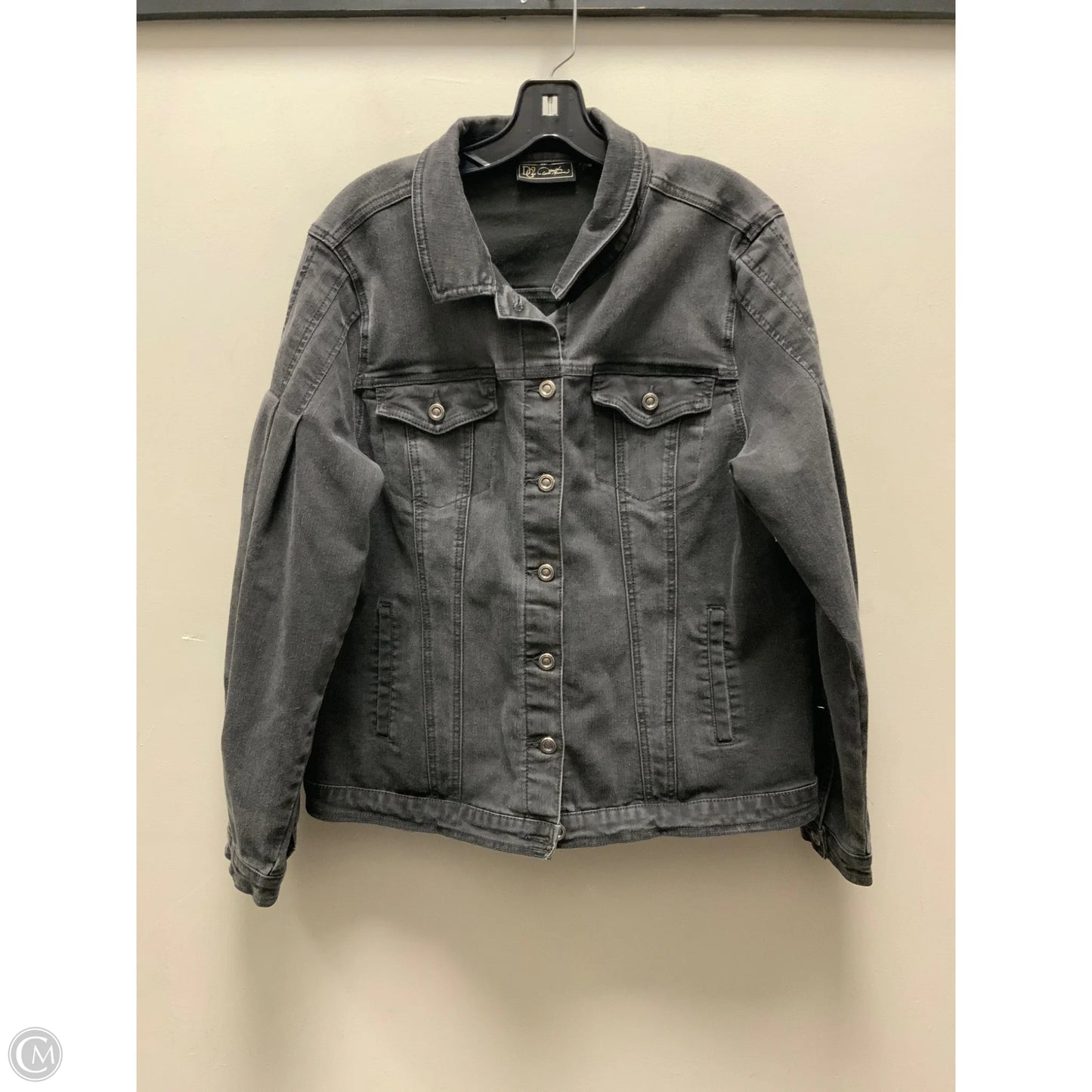 Jacket Denim By Dg2 In Black Denim, Size: Xl