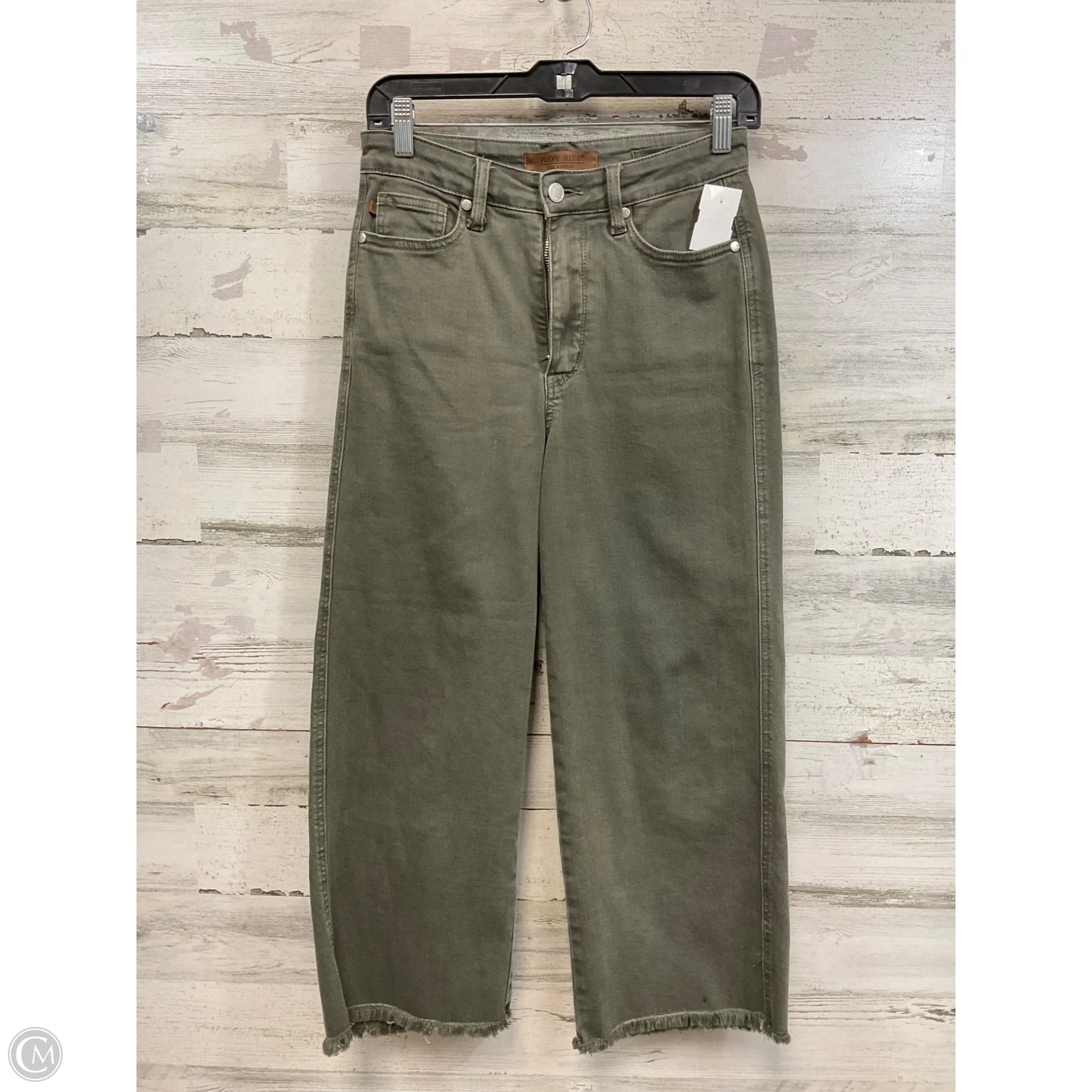Jeans Straight By Judy Blue In Green Denim, Size: 4