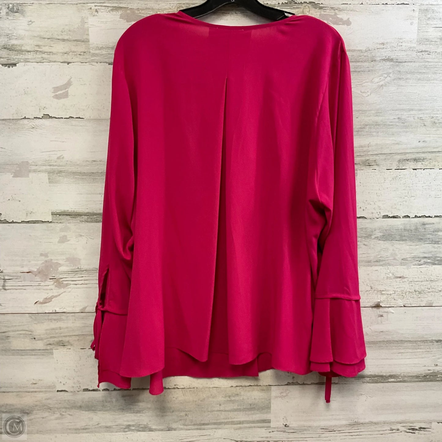 Blouse Long Sleeve By Calvin Klein In Pink, Size: 1x