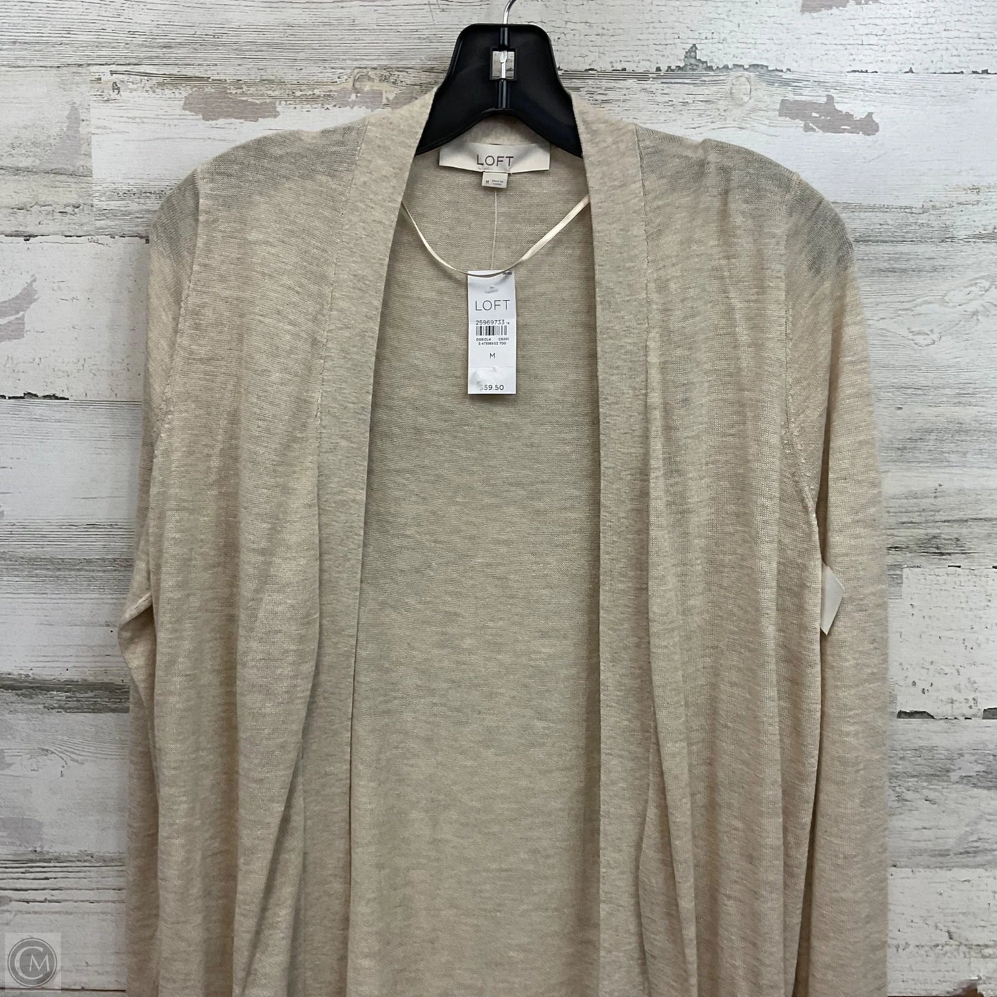 Sweater Cardigan By Loft In Beige, Size: M
