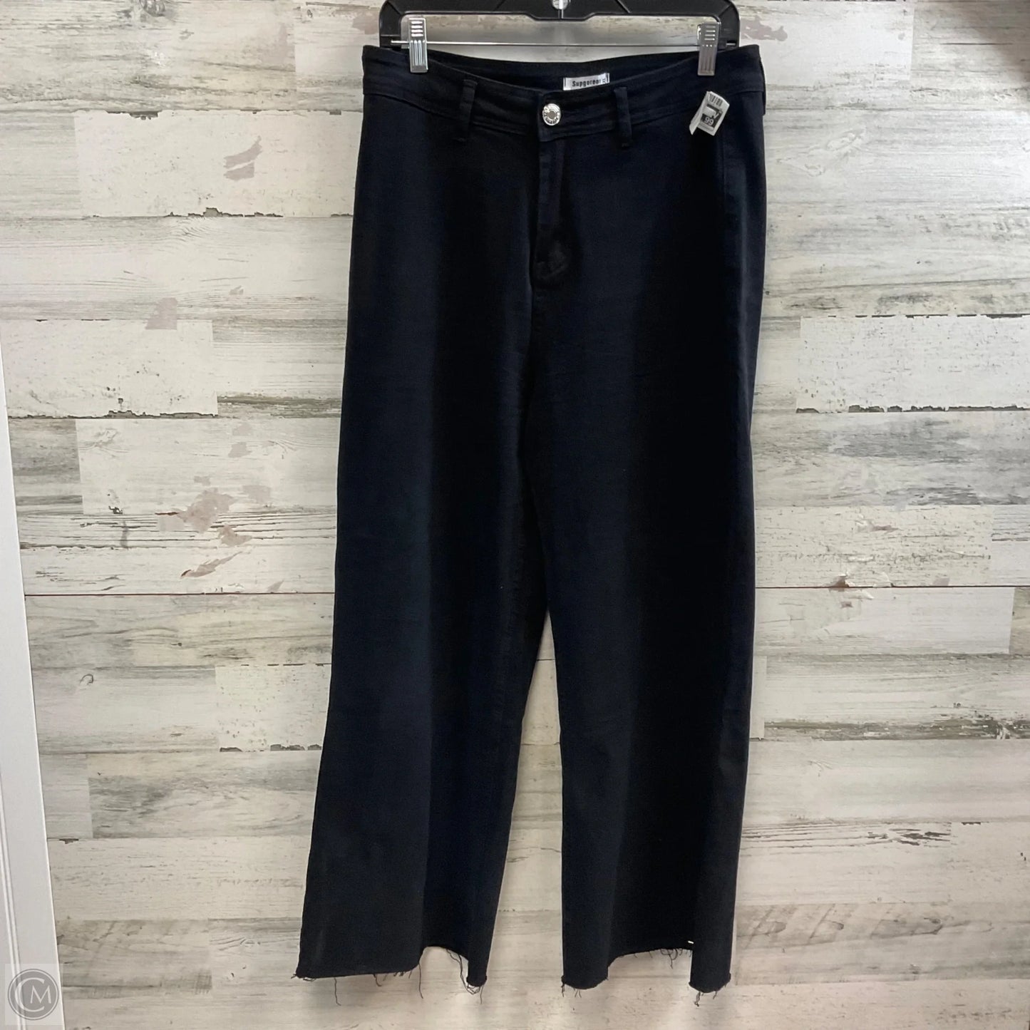 Jeans Wide Leg By SUPGREOU In Black Denim, Size: Xl