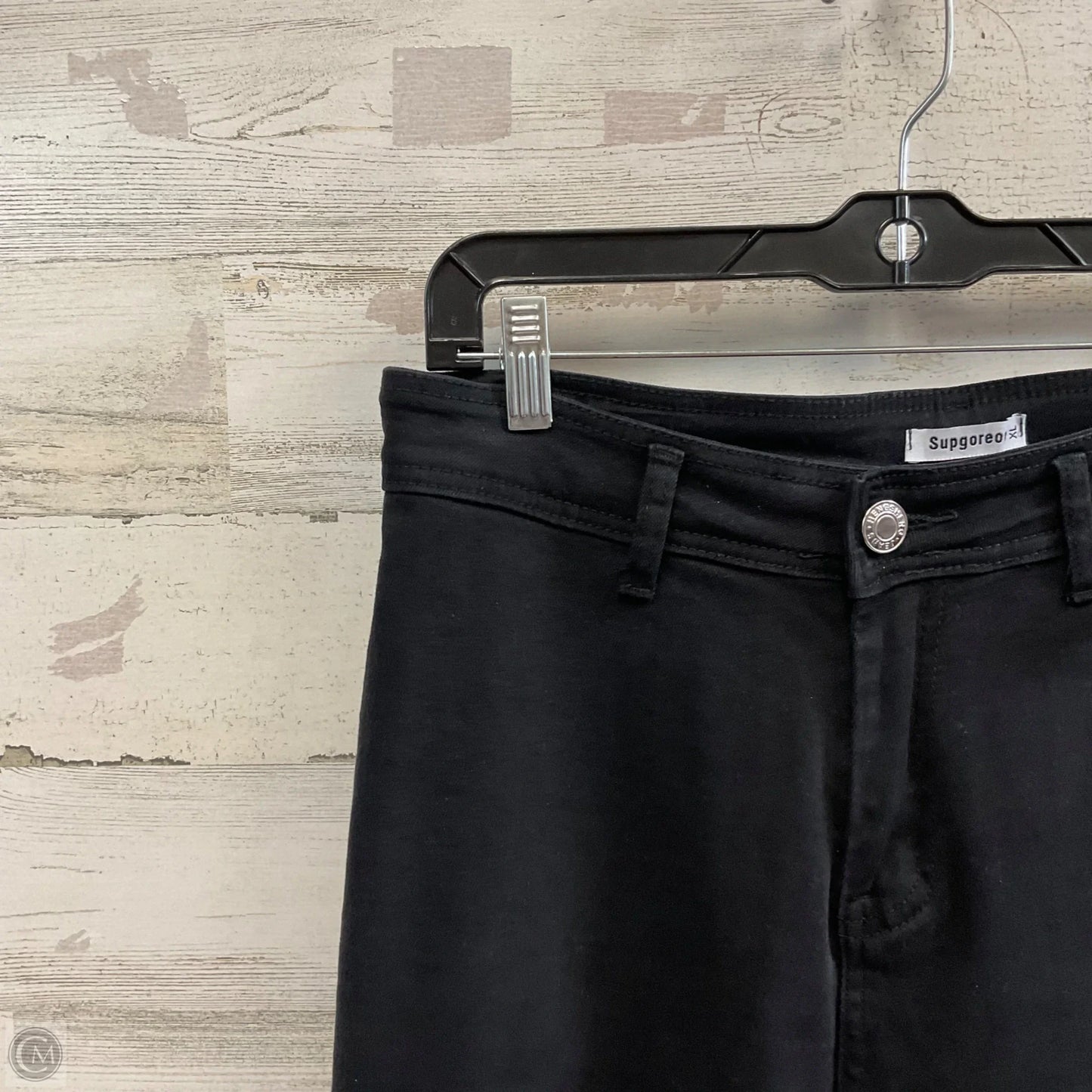 Jeans Wide Leg By SUPGREOU In Black Denim, Size: Xl