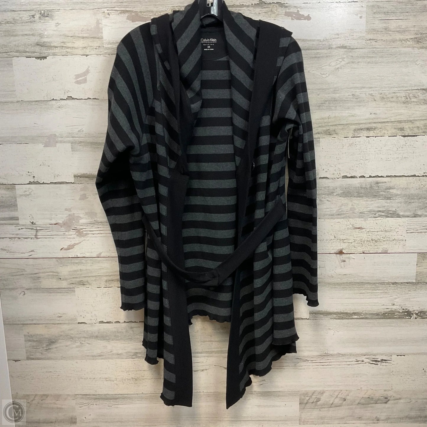 Cardigan By Calvin Klein In Black, Size: 2x