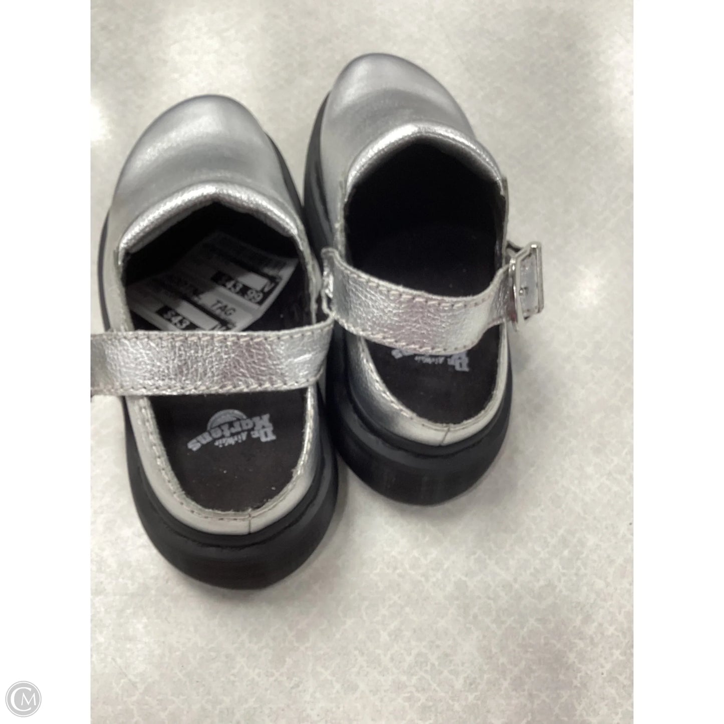 Shoes Flats By Dr Martens In Silver, Size: 7