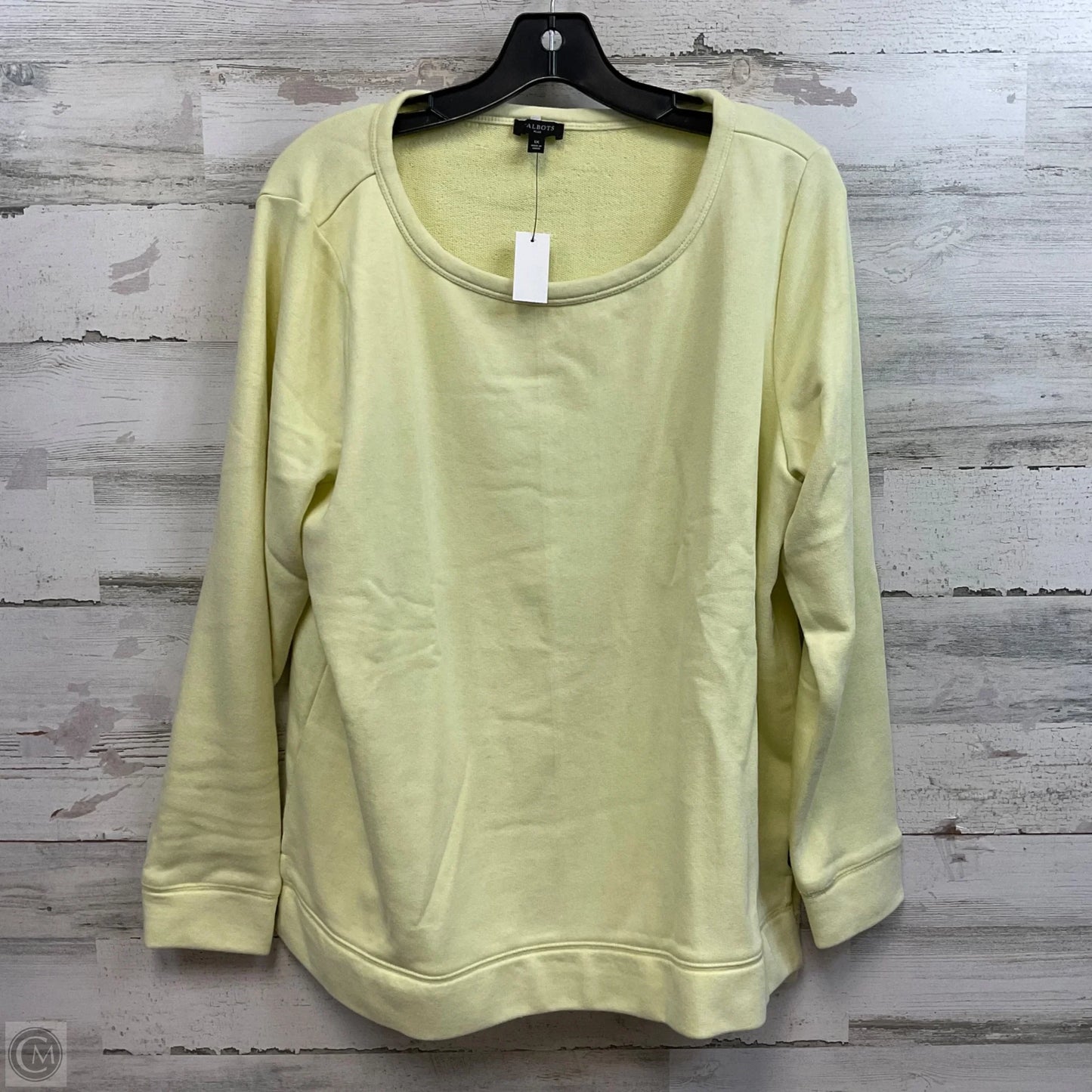 Sweatshirt Crewneck By Talbots In Yellow, Size: 1x