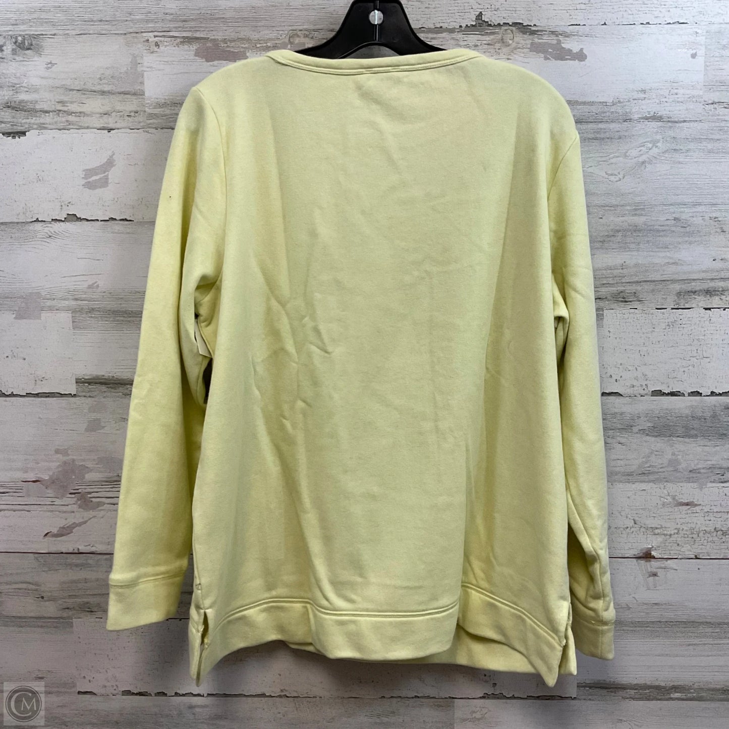 Sweatshirt Crewneck By Talbots In Yellow, Size: 1x