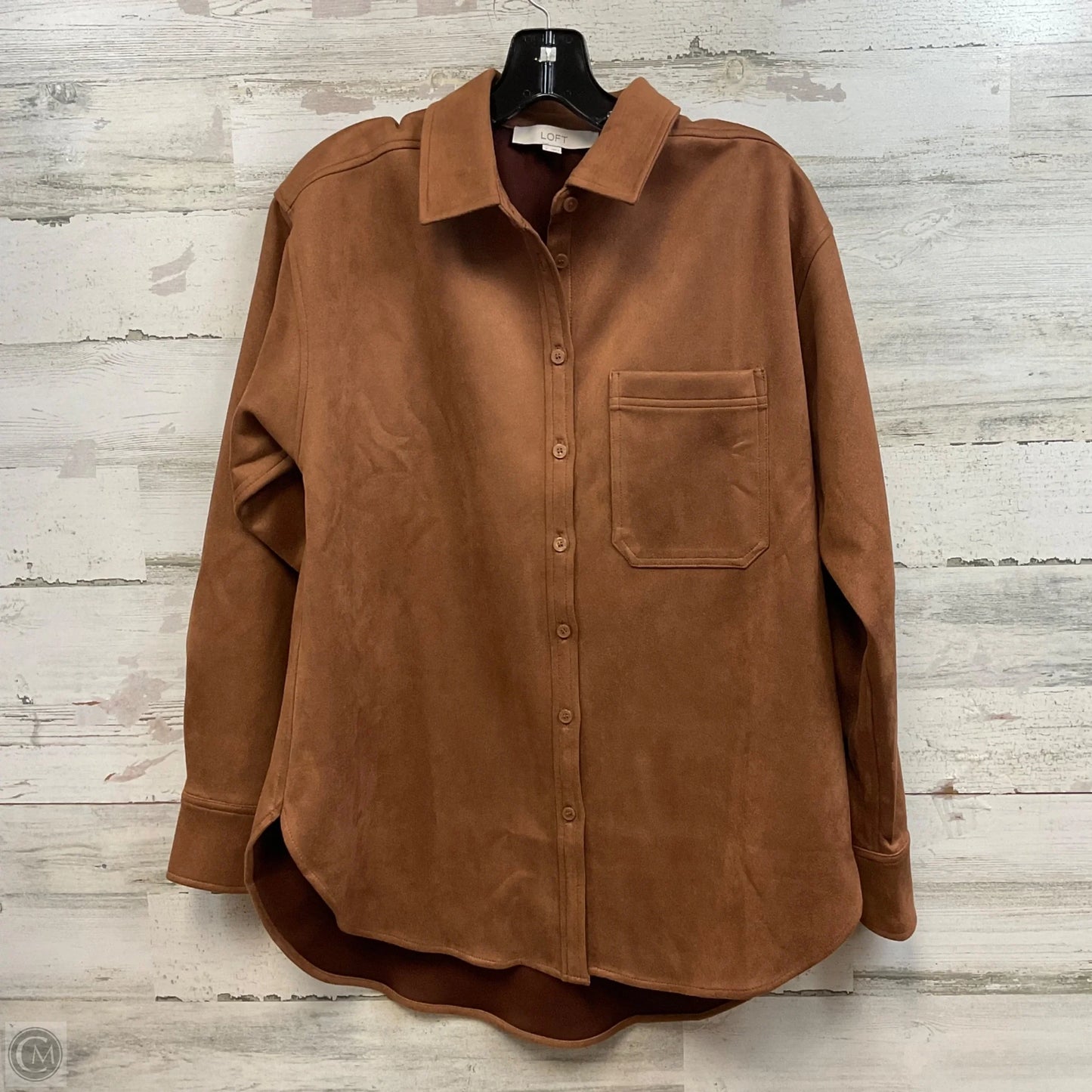 Blouse Long Sleeve By Loft In Brown, Size: S