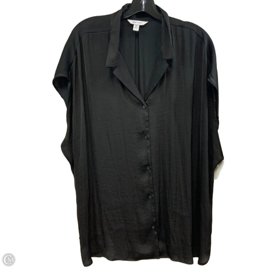 Blouse Short Sleeve By Nine West Apparel In Black, Size: 3x