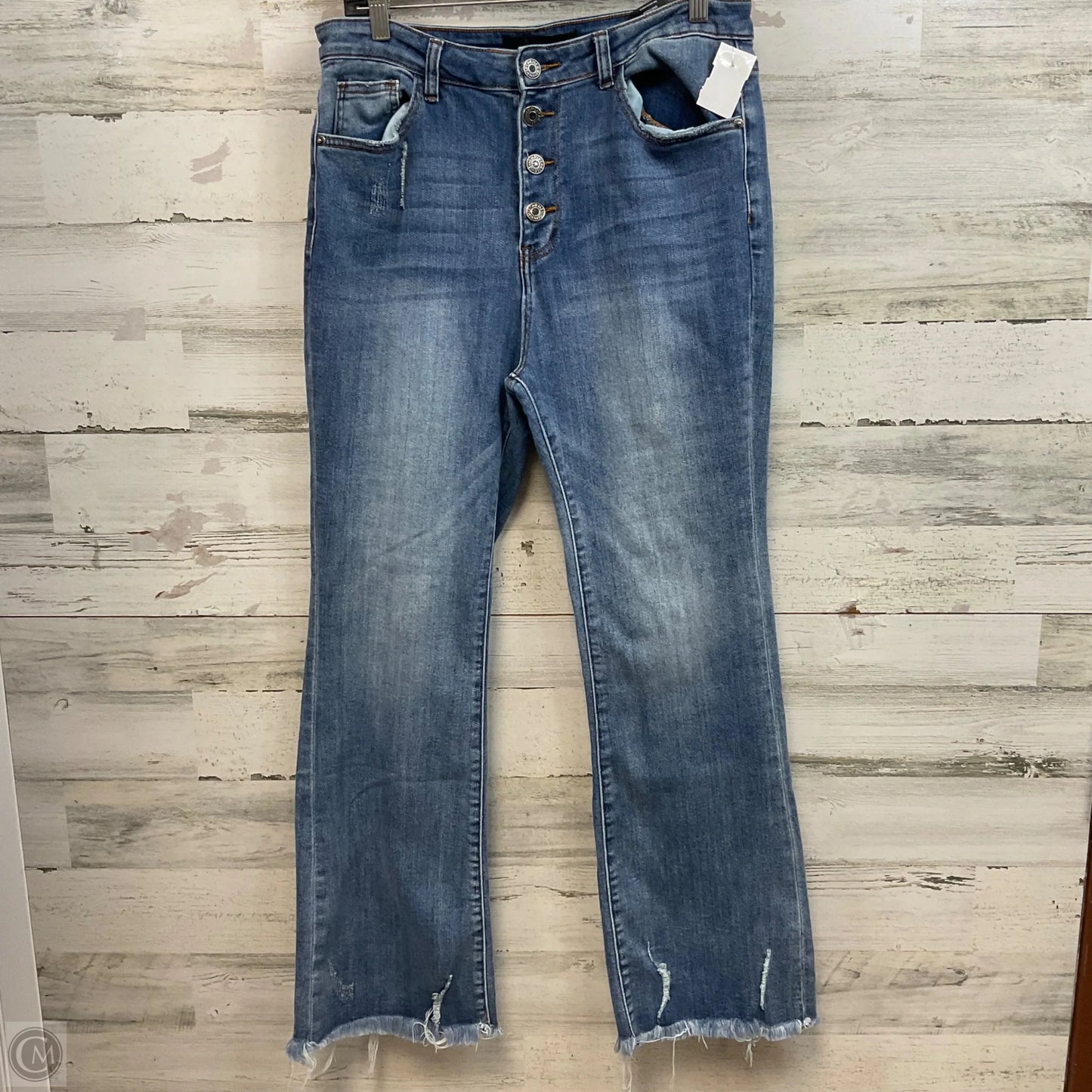Jeans Flared By Risen In Blue Denim, Size: 12