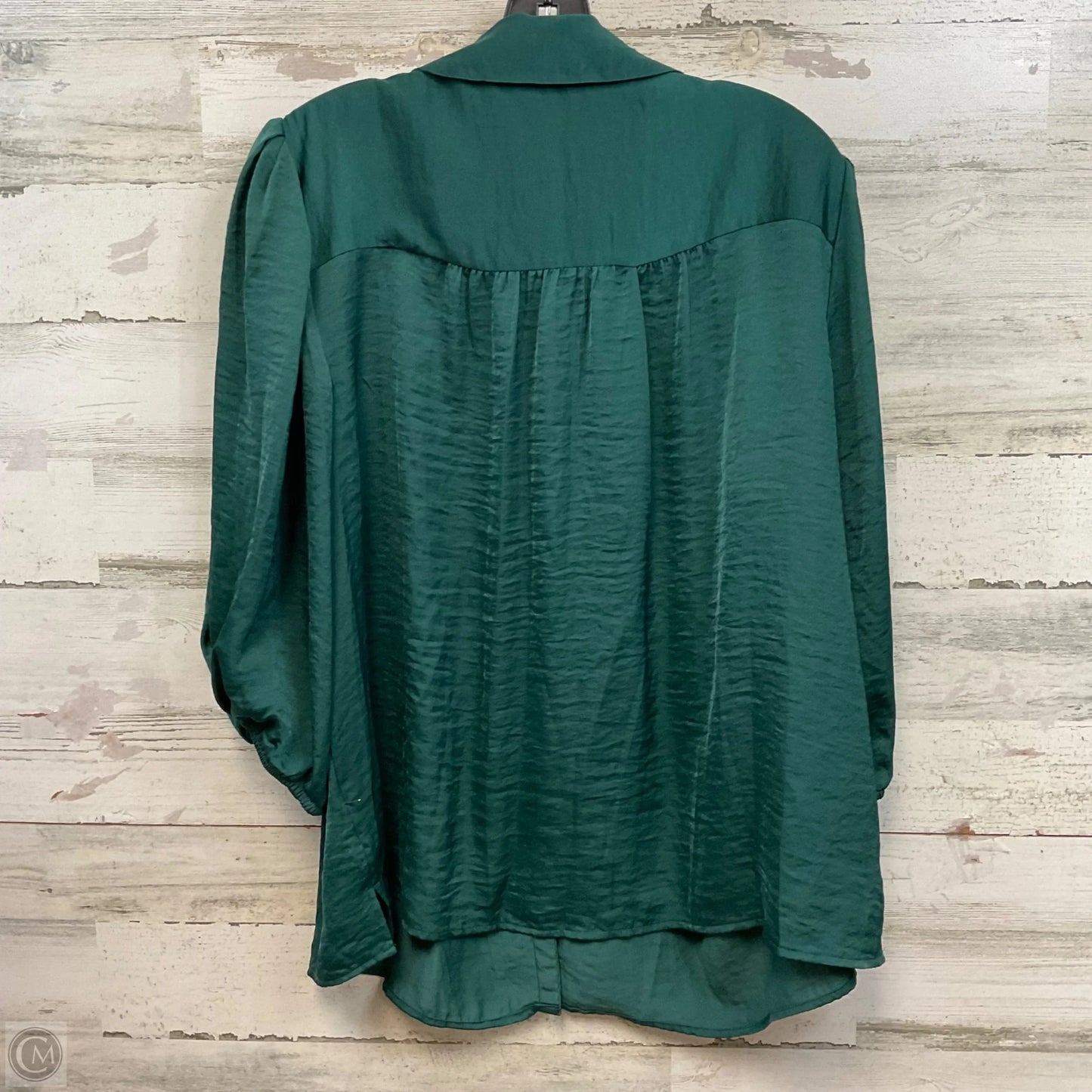 Blouse Short Sleeve By Vince Camuto In Green, Size: 2x