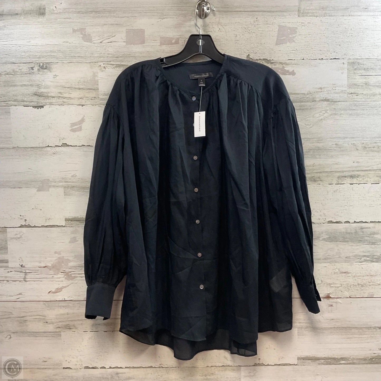 Blouse Long Sleeve By Banana Republic In Black, Size: S