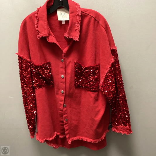 Jacket Shirt By Fantastic Fawn In Red, Size: M