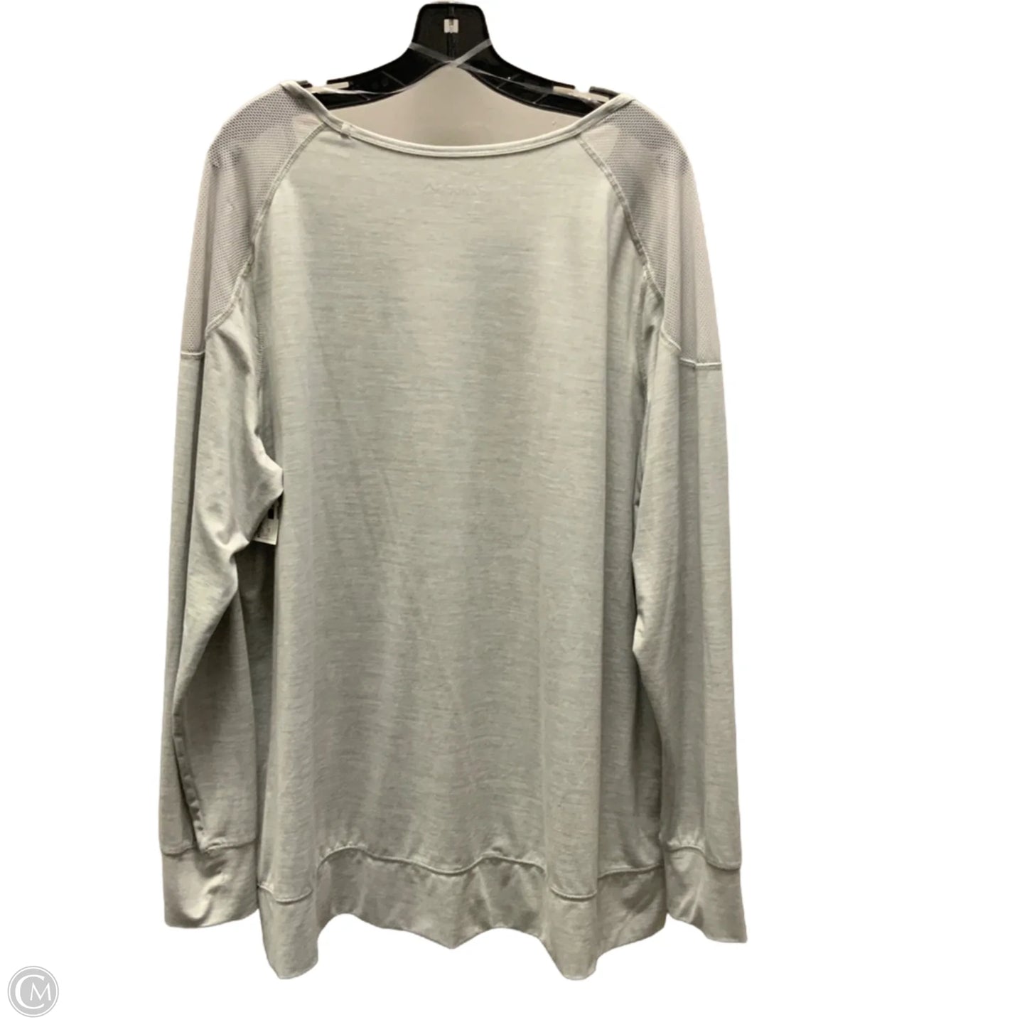 Athletic Top Long Sleeve Crewneck By Reebok In Grey, Size: 2x