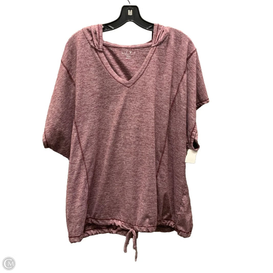 Athletic Top Short Sleeve By Livi Active In Maroon, Size: 3x