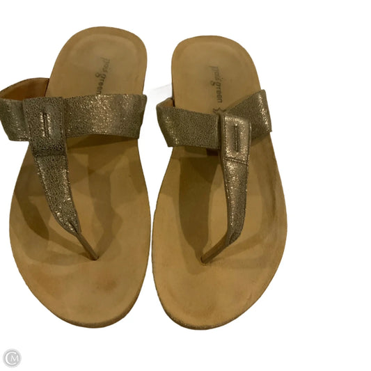 Sandals Heels Wedge By Paul Green In Gold, Size: 8.5