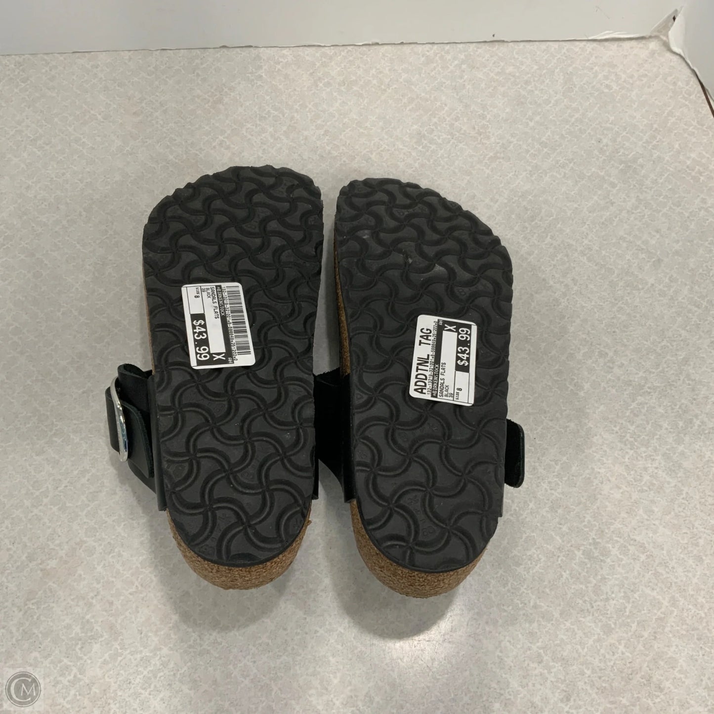 Sandals Flats By Birkenstock In Black, Size: 8