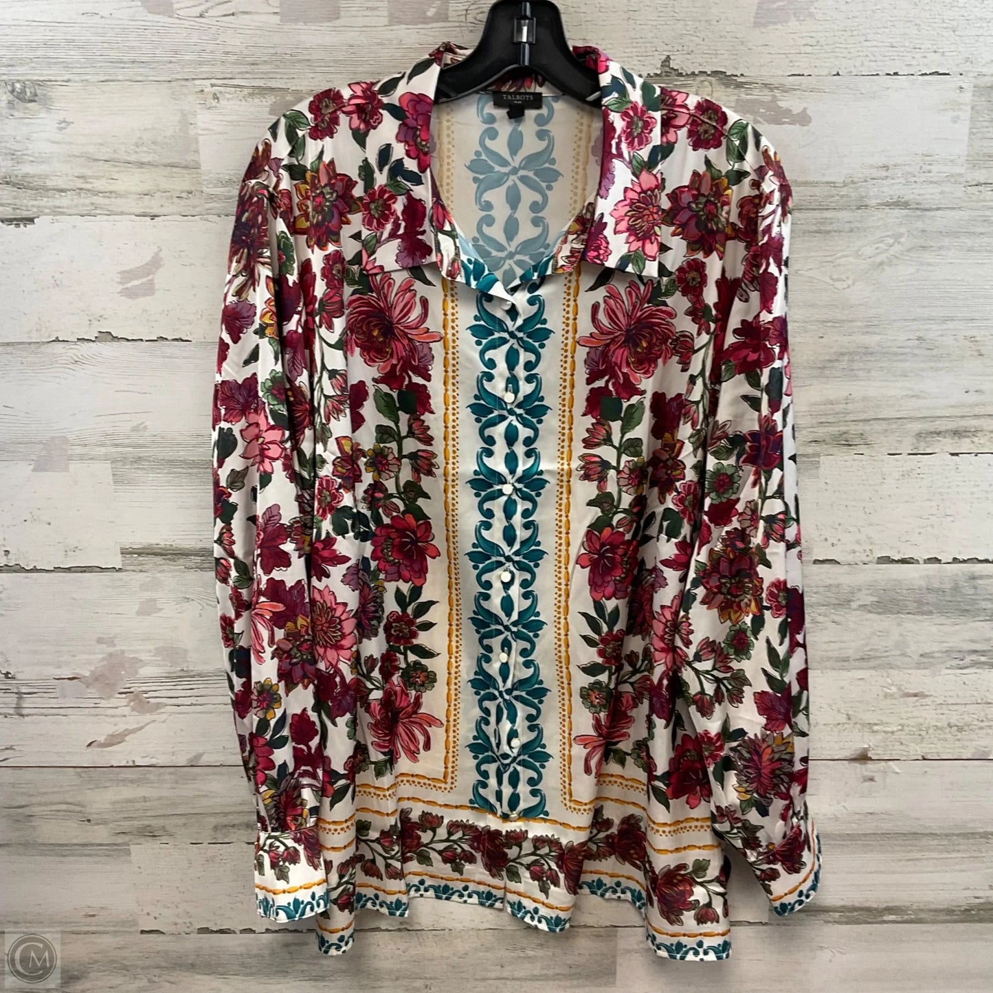 Blouse Long Sleeve By Talbots In Pink, Size: 3x