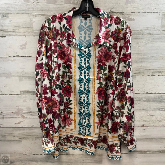 Blouse Long Sleeve By Talbots In Pink, Size: 3x
