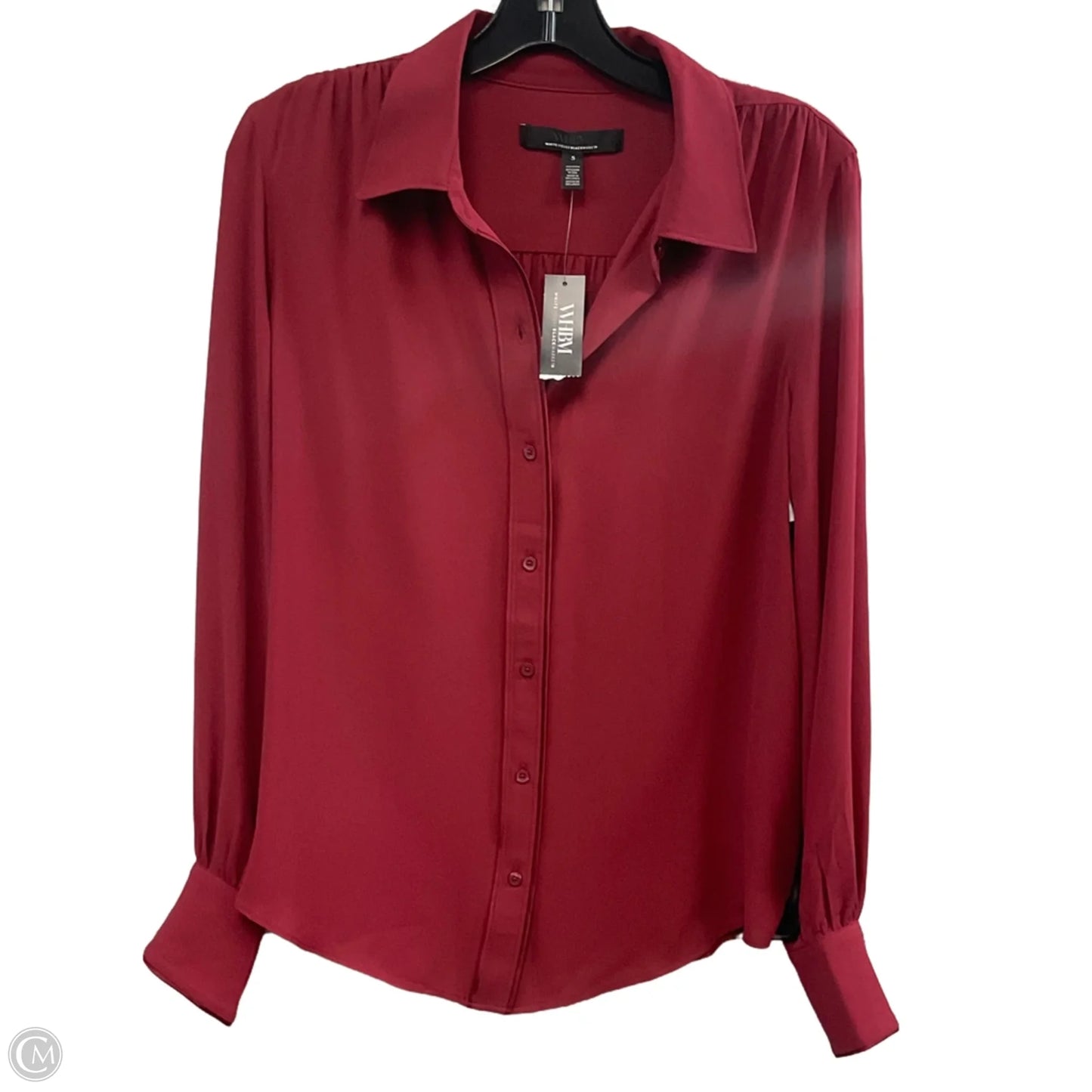 Blouse Long Sleeve By White House Black Market In Red, Size: S