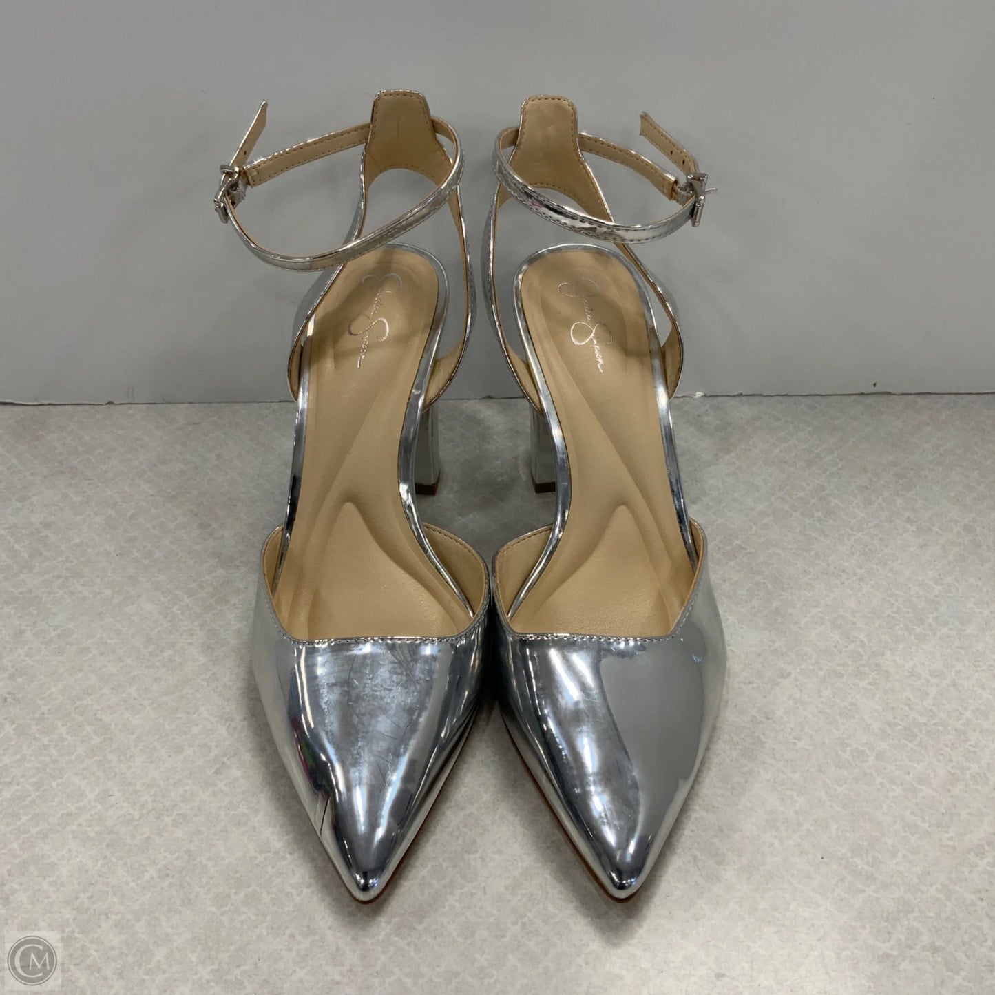 Shoes Heels Block By Jessica Simpson In Silver, Size: 10