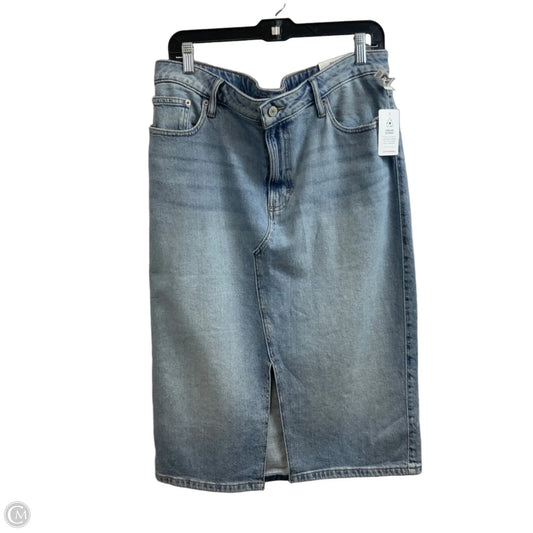 Skirt Midi By Lucky Brand In Blue Denim, Size: 14