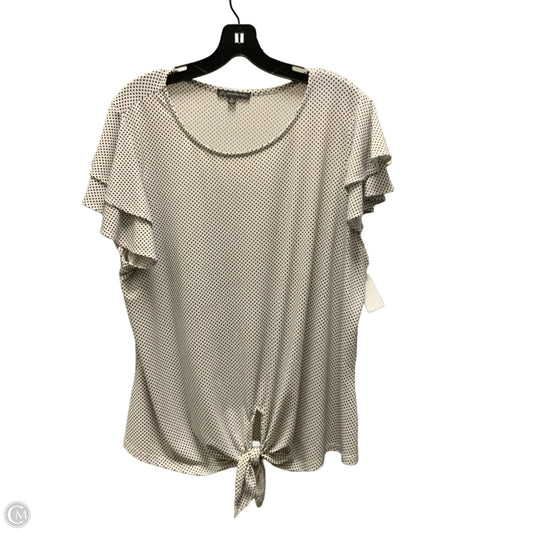 Top Short Sleeve By Adrianna Papell In Black, Size: Xl