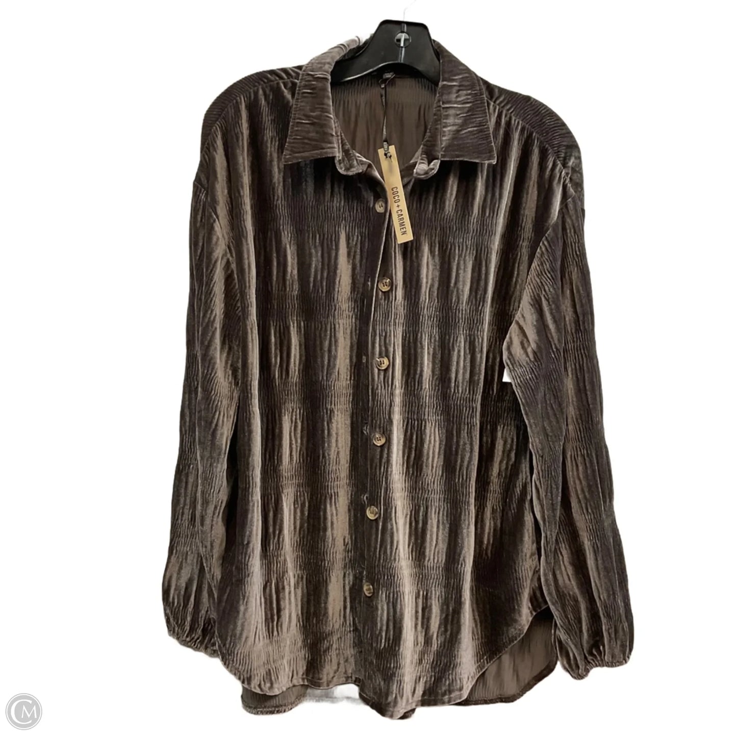Top Long Sleeve By Coco And Carmen In Brown, Size: S/ M