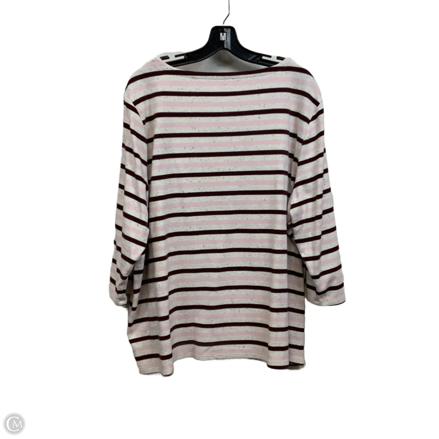 Top 3/4 Sleeve By Talbots In Striped Pattern, Size: 3x