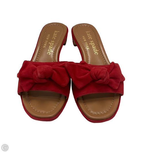 Sandals Designer By Kate Spade In Red, Size: 8.5