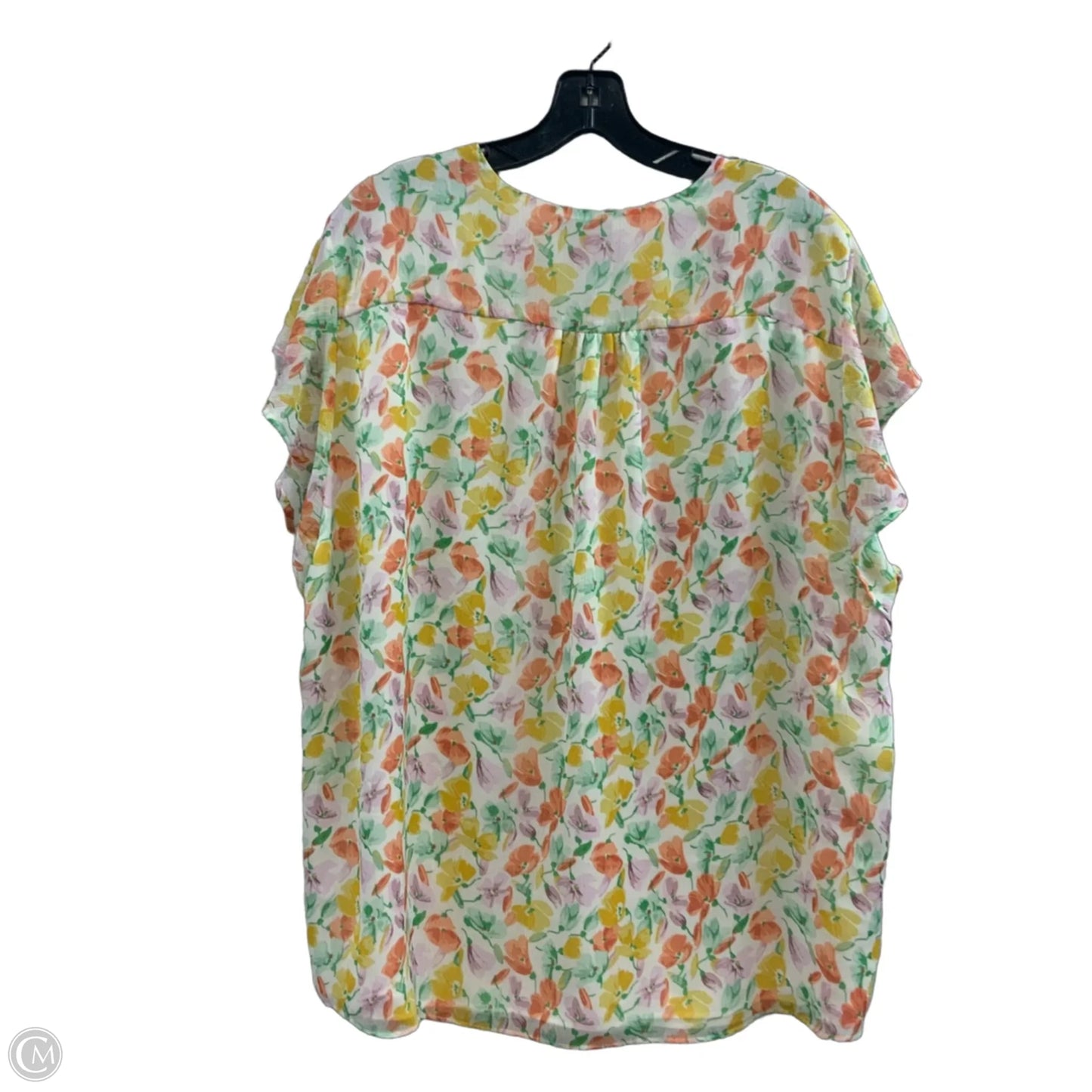 Top Short Sleeve By Vince Camuto In Orange, Size: Xxl